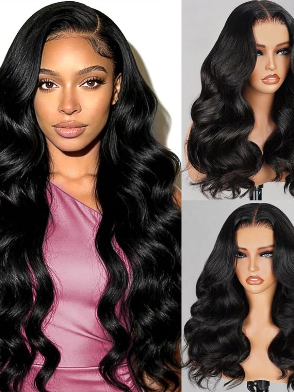 NEW 18 Inch Body Wave Transparent Lace Front Wigs Human Hair Pre Plucked 180 HD